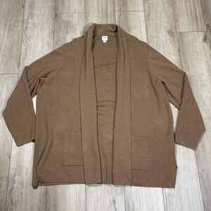 J.CREW Chelsea Sweater Blazer Cardigan Womens Brown Cotton Open Front Size 3X